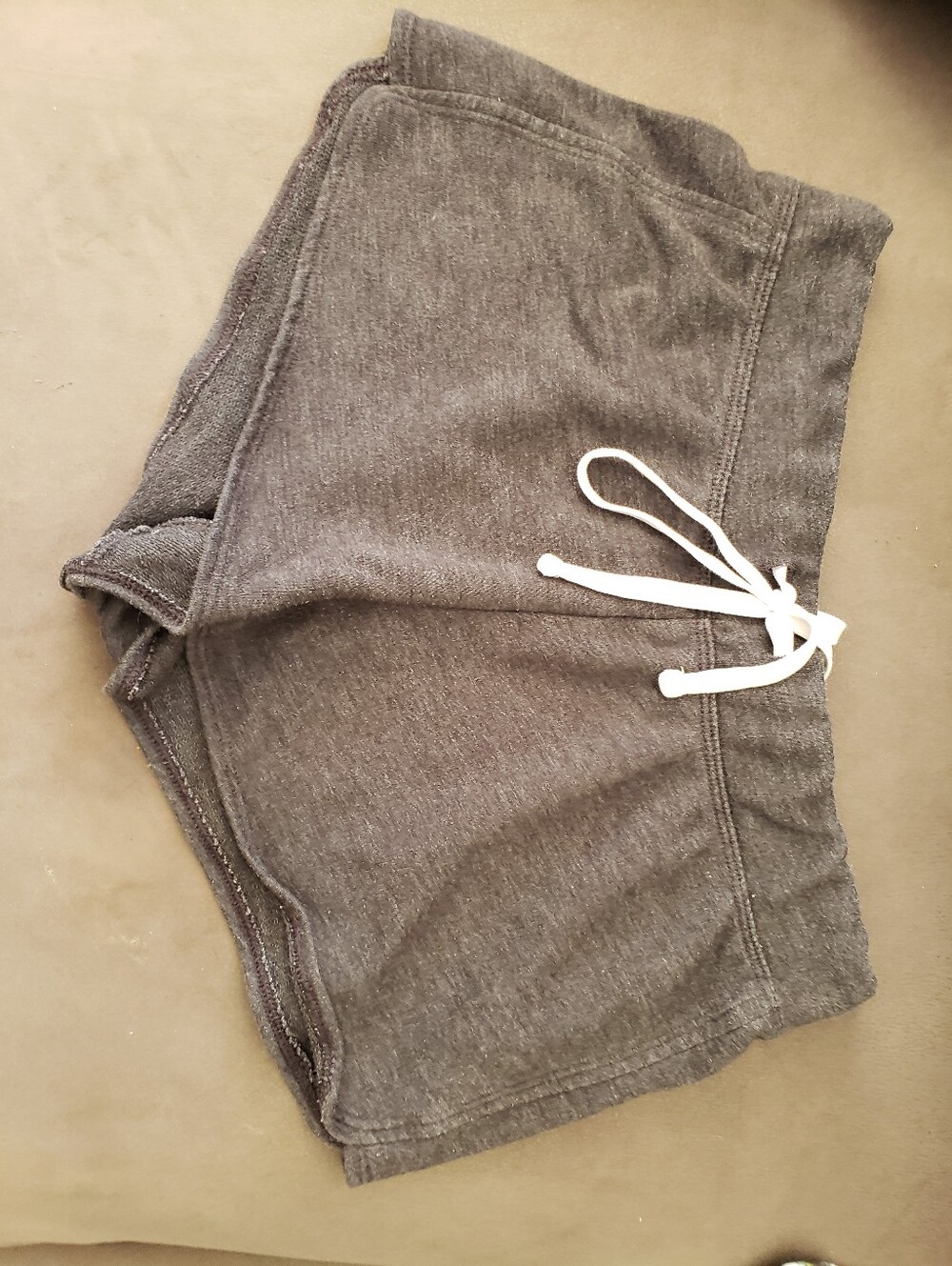 Old NavyCharcoal Gray Knit Lounge Booty Shorts w White Drawstring XS